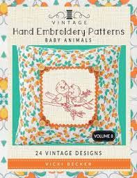 Vintage Hand Embroidery Patterns Baby Animals 24 Authentic Vintage Designs 8 Amazon Com Br