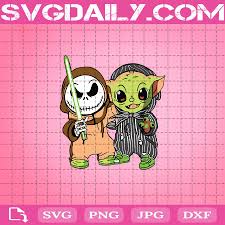 Baby Yoda And Jack Skellington Svg Baby Yoda Svg Baby Yoda Star Wars Svg Jack Skellington Svg Halloween Svg Star Wars Svg Svg Daily Shop Original Svg