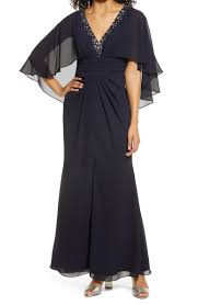 Shop our short sleeve dresses today for up to 70% off top designer brands Beaded Neckline Capelet Gown Nordstromrack