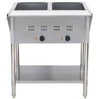 Servit Est 2we Two Pan Open Well Electric Steam Table With Undershelf 120v 1000w Steam Tables Steam Server Station