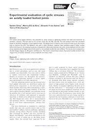 Cetim cobra ensures the two main functions of a bolted joint:. Pdf Experimental Evaluation Of Cyclic Stresses On Axially Loaded Bolted Joints