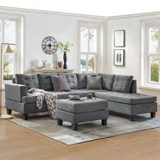 Latitude Run Avian 99 17 Right Hand Facing Sectional With Ottoman Wayfair Ca In 2020 Ottoman In Living Room Chaise Lounge Living Room Living Room Sets Furniture