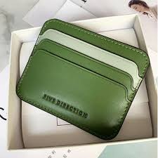 Business cards, countless credit cards, debit cards, work access cards, and transport cards are some of the cards that we carry in our wallets. Cute Women Green Vegan Leather Card Holders Slim Card Wallet Minimalis