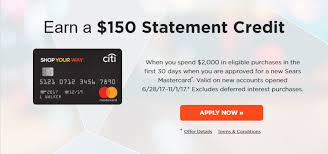 See if you prequalify and apply today. Citi Sears Mastercard 150 Statement Credit With 2 000 Spend Miles To Memories