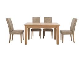 16.93 x 18.11 x 33.86 in. California Rectangular Solid Oak Extending Dining Table And 4 Faux Suede Chairs Furnitureland Furniture Village