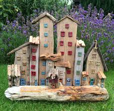 Huse Som Jeg Har Lavet Sf Drivtommer Og Glas Kunst Aus Treibholz Haus Aus Holz Schwemmholz Deko