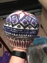 A steek is a vertical column of extra. Fair Isle Tam Hat Knitting