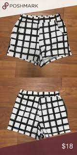 Black And White Shorts With Pockets Black And White Window Pane Shorts With Pockets Usa Fashion Fashion Shorts With Pockets