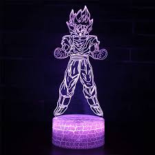 Grâce à la télécommande et au support tactile, changez les couleurs de votre lampe dbz à votre guise : Lampe 3d Dragon Ball Sangoku Transformation Ssj