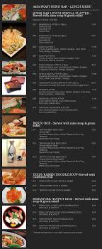 Asia Feast Sushi Bar Lunch Menu Menu Restaurant Lunch Menu Food Menu