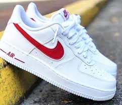 Nike Air Force 1 Low White Gym Red Customized In 2020 Nike Air Shoes White Nike Shoes Nike Shoes Air Force