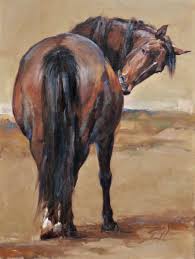 Rear View Horse Painting Horse Art Animal Art