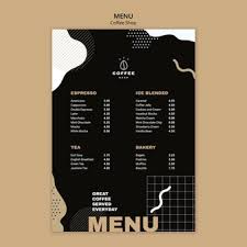 Italian restaurant menu template design. Free Psd Menu Template Concept For Coffee Shop