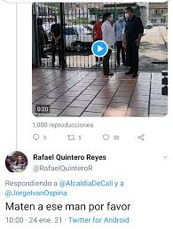 Alcalde de cali ,ex senador, médico, ex pdte del partido jorge ivan ospina (@jorgeivanospina). Jorge Ivan Ospina On Twitter Motivas Mi Muerte Como Porque Por Pensar Distinto Por Visitar Las Iglesias Para Hacer Pedagogia Sobre Lo Que Habitamos Por Cerrar La
