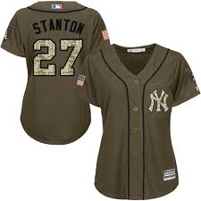 Majestic Authentic Giancarlo Stanton Womens Green Mlb