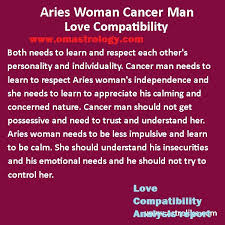 Aries is rash and brash while cancer is sensitive and emotional. Indian Astrology Aries Woman And Cancer Man Compatibility Qualities