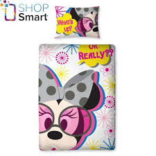 Minnie Mouse Pops Single Panel Bettbezug Und Kissenbezug Bettwasche Madchen Kinder Bettwaren Geschenkideen Home Bettwasche Kinder Bettbezug Kopfkissenbezug
