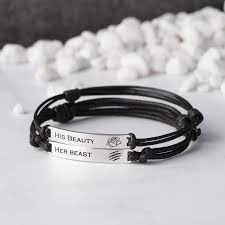 His Beauty Her Beast Bracelet Boyfriend Girlfriend Matching Bracelets Anniversary Bracelet For Couple His And Hers Bracelets Long Distance Relationship Gifts Cute Couple Gifts Relationship Gifts