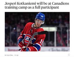 Voir plus d'idées sur le thème montreal canadiens, montréal, canadien. Jesperi Kotkaniemi Will Be At Canadiens Training Camp As A Full Participant Habs