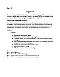 Climate Change Practice Argument Paper For The Nys Common Core Regents Exam Regents Exam Common Core Exam
