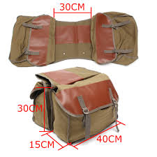 Well you're in luck, because here they come. Canvas Leather Motorcycle Saddle Bag Rear Tail Side Bags For Haley Honda Suzuki