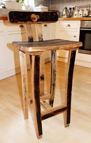 Whiskey barrel stave bar stools. Oak Scotch Whisky Barrel Stave Bar Kitchen Stool With Back Rest Whisky Barrels