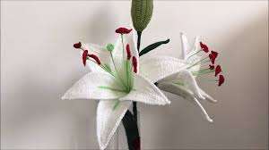 Crochet Lily Flower Part 1 White Lily Crochet Tutorial In English Hoa Moc Hoa