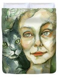 Cat Lady Phyllis Beach Towel by Lisa S Baker