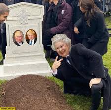 At memesmonkey.com find thousands of memes categorized into thousands of categories. Queen Elizabeth Laughing At Boris Johnson And Prince Charles Grave Starecat Com
