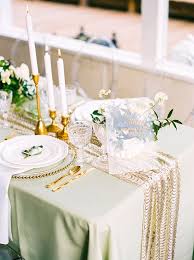 Gold Sequin Table Runner For Modern Wedding Tablescape Ideas Sequin Table Runner Gold Table Runners Table Runners Wedding