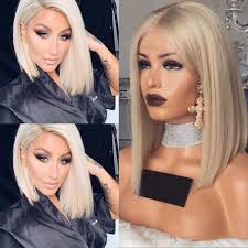 To achieve this platinum blonde hair there are a few things that you will need. Platinum Blonde Bob Peruvian Lace Front Human Hair Wigs For Women Highlight Straight Preplucked Hairline Transparent Full Lace Human Hair Lace Wigs Aliexpress