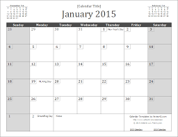 2015 Calendar Templates And Images Excel Calendar Excel Calendar Template Monthly Calendar Template