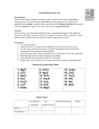 Ionic Bonding Model Cards