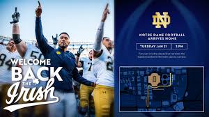Welcome Notre Dame Football Back in South Bend After Their CFP Run – Notre  Dame Fighting Irish – Official Athletics Website