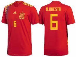 Spain 2018 World Cup Home Jersey Shirt Andres Iniesta Jersey Jersey Shirt Soccer Jersey