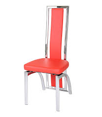 Mayfair High Back Faux Leather And Chrome Red Dining Chair Venice Oval Clear Glass And White Gloss Co Red Dining Chairs Dining Chairs White Gloss Coffee Table