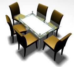 Shop hundreds of rectangular glass top dining room tables deals at once. Glass Top Rectangular Dining Table With Chairs 3d Max Model For 3d Studio Max Designs Cad