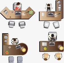 Vector Cartoon Desk Desk Top View Office Table Tops Table Top View