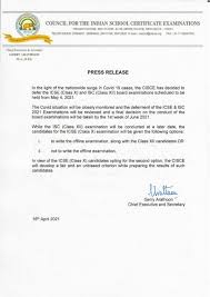 According to the schedule issued by pbcc, fa/fsc 2nd year exams in punjab shall start from june 26, 2021. Icse Class 10 Board Exam 2021 Cancelled Isc Class 12 Exam Postponed Till June Cisce