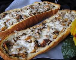Add the garlic and cook, stirring occasionally, until the butter. Stuffed French Bread With Smoked Chicken Asparagus Mushrooms And Cheese Finedinings Com Recipe