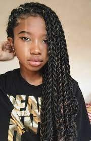 Long Twist For Natural Hair Twist Braid Hairstyles Girls Hairstyles Braids African Braids Hairstyles