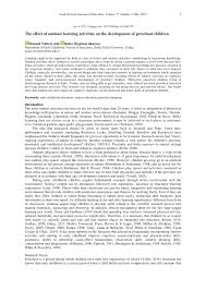 These outdoor preschool activities are fun for the whole family! Pdf The Effect Of Outdoor Learning Activities On The Development Of Preschool Children