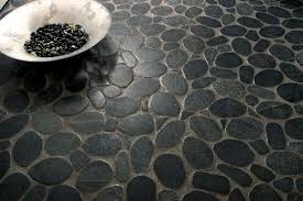Create Perfect Pebble Floors With Easy To Install Bright Black Sliced Pebble Tile 25 Years Exp Pebble Tile Shower Pebble Tile Shower Floor Pebble Shower Floor