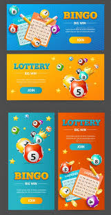 Realistic Lotto Banner Set Vector Gaming Banner Lotto Games Lotto