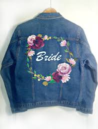 Hand Painted Wedding Denim Jacket Etsy Denim Jacket Diy Denim Jacket Painted Denim Jacket