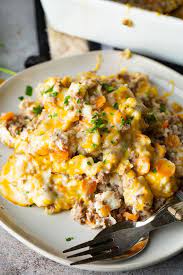 Low Carb Ground Beef Cauliflower Rice Casserole Oh Sweet Basil Recipe Ground Beef Slow Cooker Ground Beef Cauliflower Rice Casserole