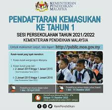 Pendaftaran Kemasukan Ke Tahun 1 2021 2022