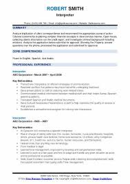 Interpreter Resume Samples Qwikresume