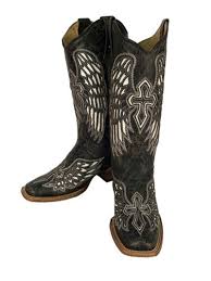 Black And White Cowboy Boots Womens Corral Boots Black Bone White Wing And Cross Womens Cowboy Boots Mine Cowboy Boots Women Corral Cowgirl Boots
