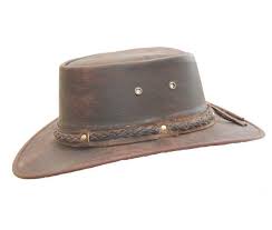 Real Distressed Leather Foldaway Crushable Australian Style Bush Hat Brown Leather Cowboy Hats Hats For Men Leather Hats